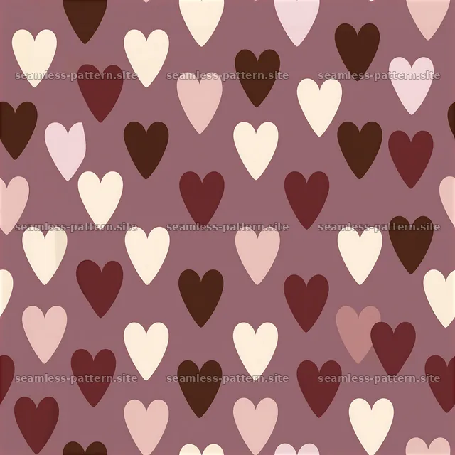 Seamless heart icon pattern in muted romantic colors — seamless tileable pattern