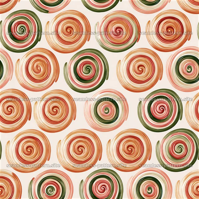 Colorful spiral seamless pattern with warm tones — seamless tileable pattern