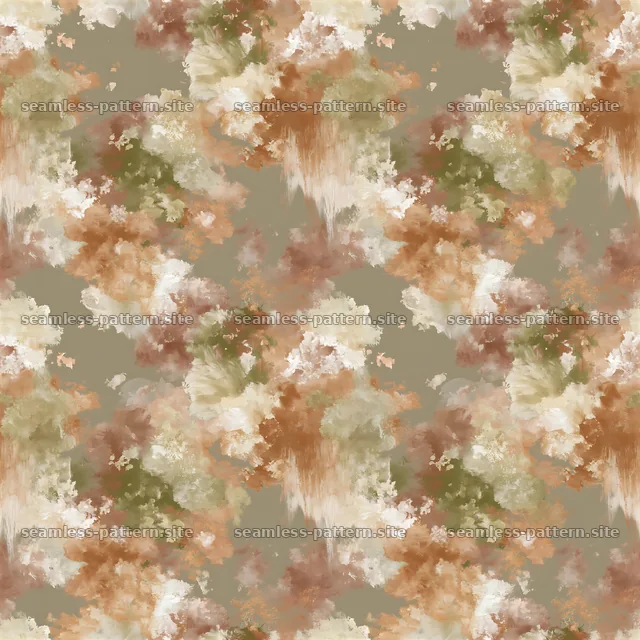 Repeat watercolor brush texture in earthy tones with soft shapes — seamless tileable pattern