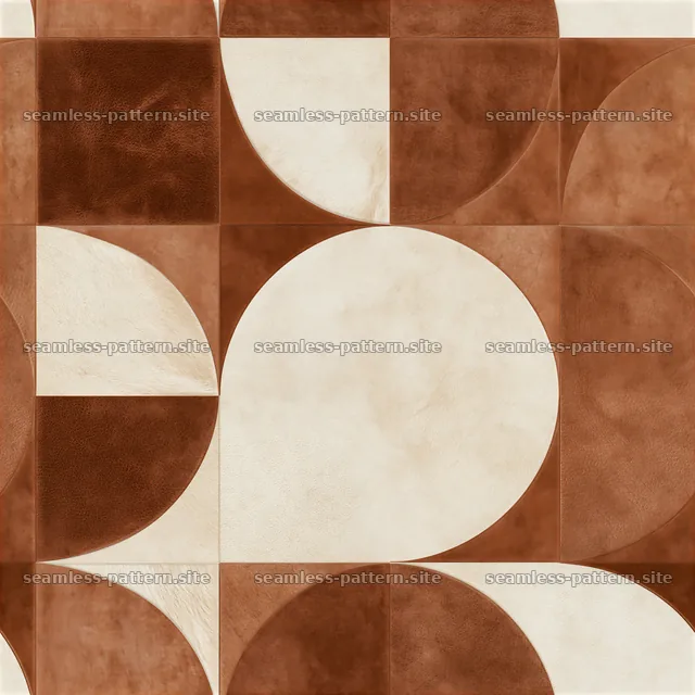 Seamless leather cowhide repeat pattern with circular and square — seamless tileable pattern