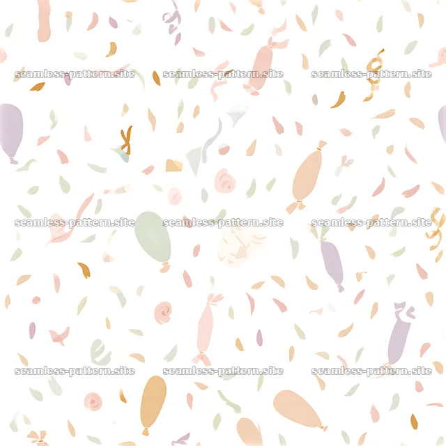 Pastel Balloons and Confetti Seamless Pattern — seamless tileable pattern