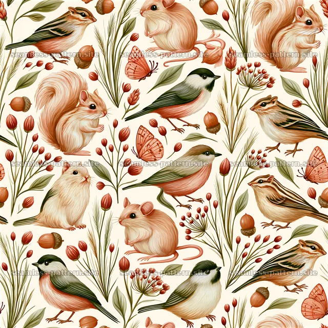 Colorful animals and plants seamless pattern for fabric design — seamless tileable pattern