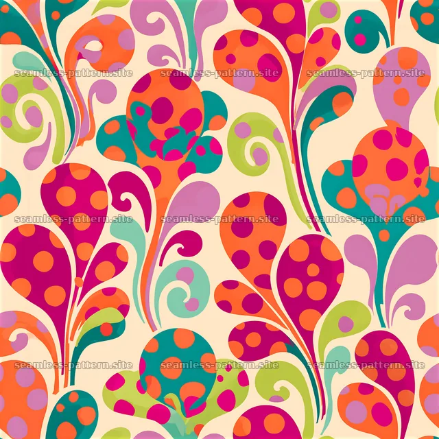 Funky Colorful Paisley Seamless Pattern — seamless tileable pattern