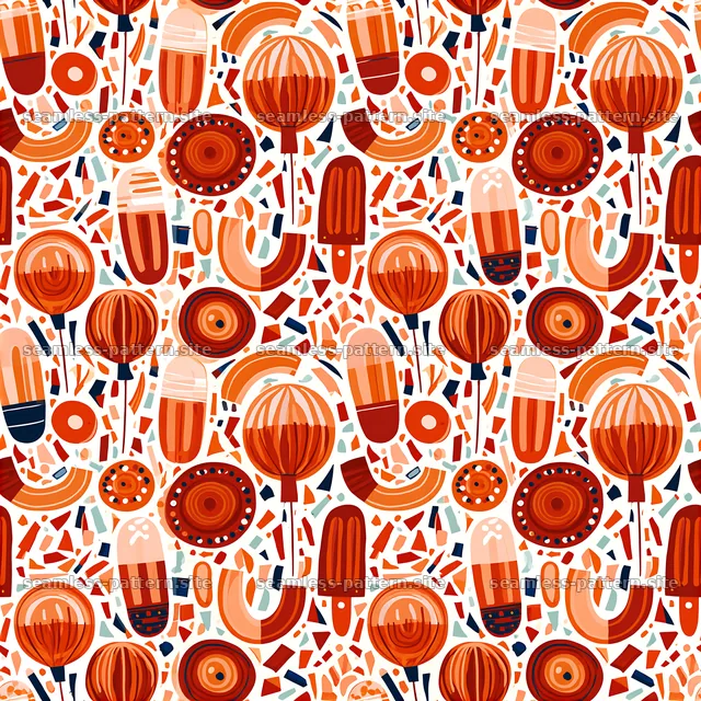 Colorful geometric lollipop and candy seamless pattern — seamless tileable pattern