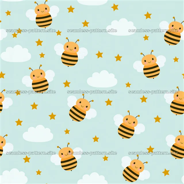 Adorable bee seamless pattern for kids — seamless tileable pattern
