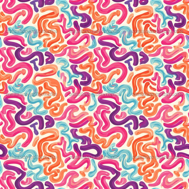 Colorful abstract seamless pattern with flowing shapes — seamless tileable pattern