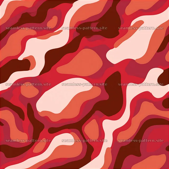 Red organic camouflage repeat pattern showcases flowing shapes — seamless tileable pattern