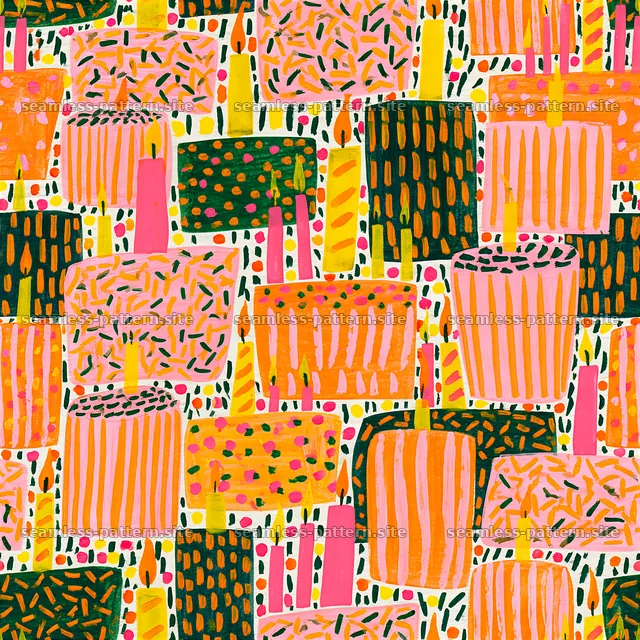 Colorful abstract seamless pattern with playful shapes and lines — seamless tileable pattern