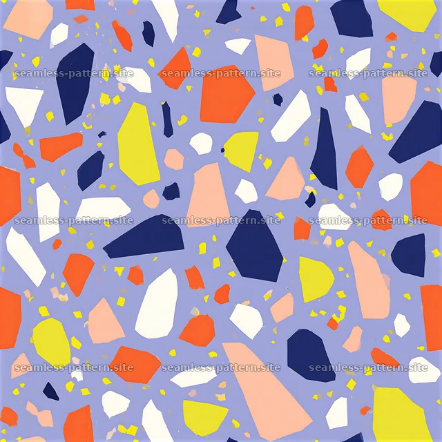 Colorful terrazzo seamless pattern with various shapes and colors — seamless tileable pattern