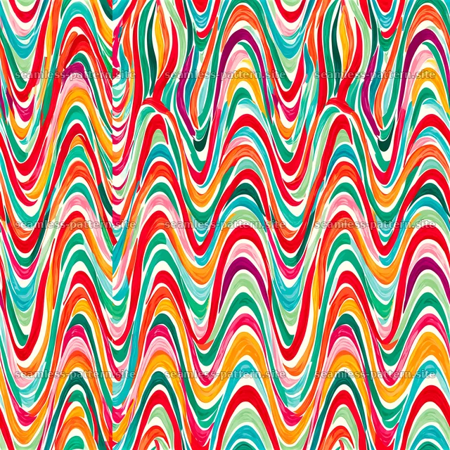 Colorful wavy stripes pattern for design projects — seamless tileable pattern