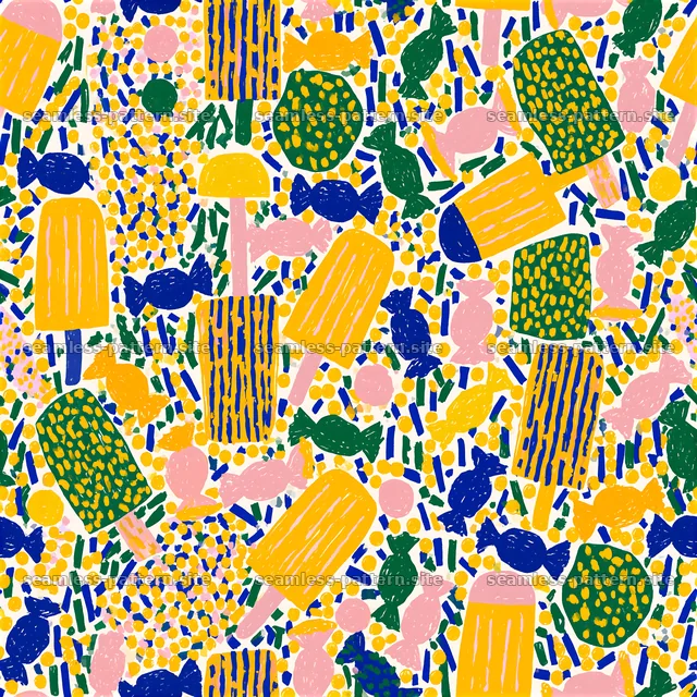 Colorful Candy and Popsicle Seamless Pattern — seamless tileable pattern