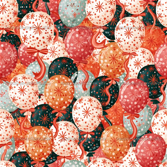 Colorful Birthday Balloon Seamless Pattern — seamless tileable pattern