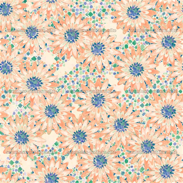 Floral seamless pattern with pastel colors and intricate details — seamless tileable pattern