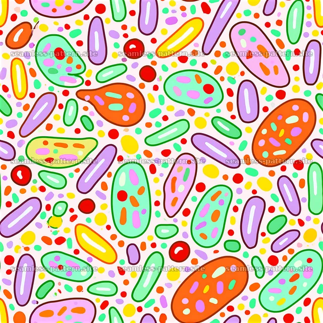 Colorful seamless pattern with varied shapes and bright colors — seamless tileable pattern