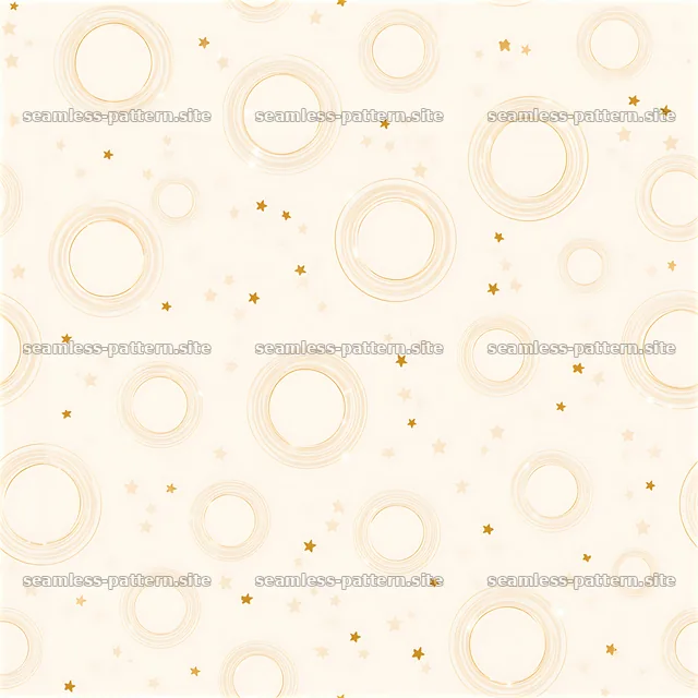 Tileable texture featuring golden halos and soft stars in a seamless — seamless tileable pattern