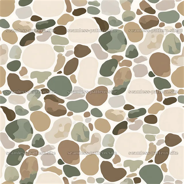 Repeat desert camouflage pattern with irregular stones and colors — seamless tileable pattern