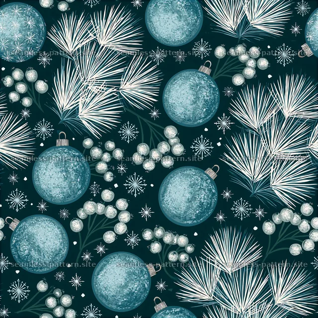 Festive green and blue ornament seamless pattern for wallpaper — seamless tileable pattern