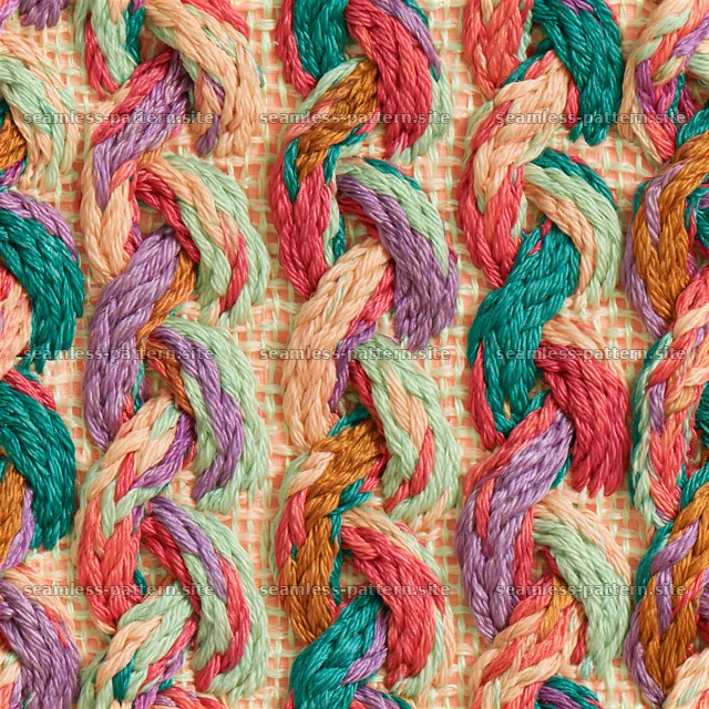 Colorful woven seamless texture creating a vibrant pattern — seamless tileable pattern