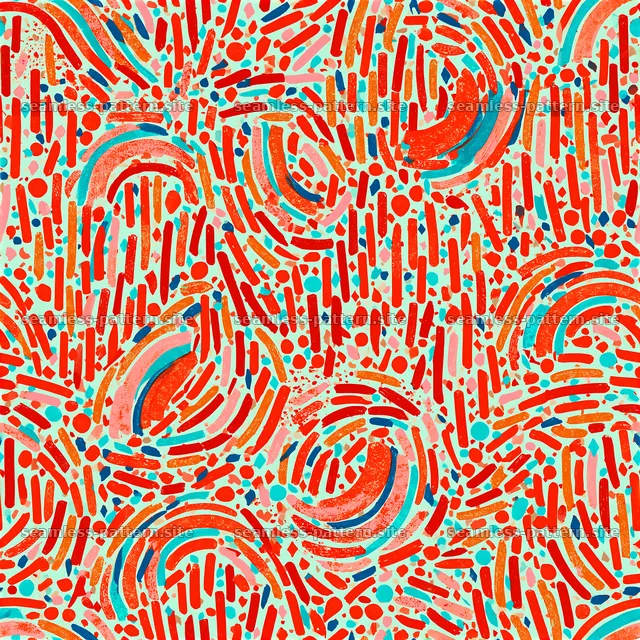 Birthday Sprinkles Seamless Pattern with Colorful Arcs — seamless tileable pattern