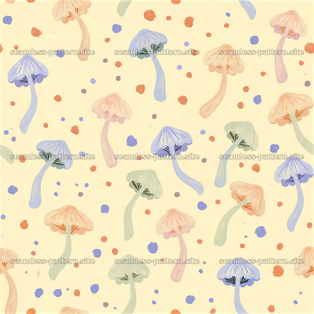 Colorful Abstract Mushroom Seamless Pattern — seamless tileable pattern