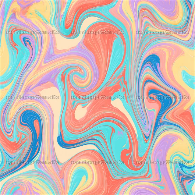Rainbow marble seamless texture depicts a colorful swirling pattern — seamless tileable pattern