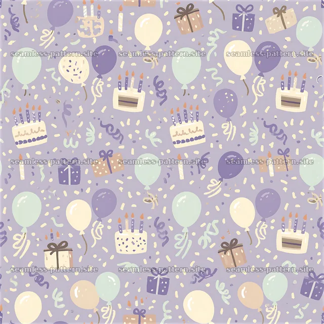 Colorful birthday celebration seamless pattern design — seamless tileable pattern