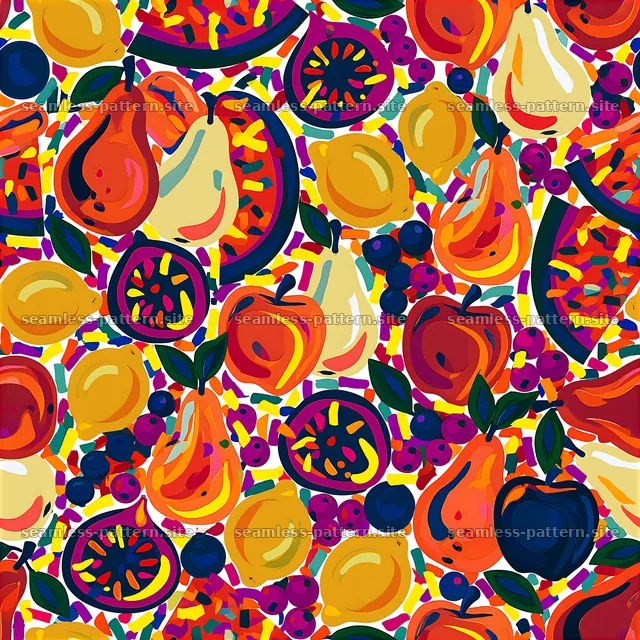 Birthday Fruit Party Seamless Pattern — seamless tileable pattern