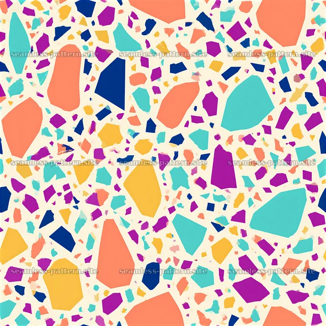 Bright Colorful Mosaic Fragment Seamless Pattern — seamless tileable pattern