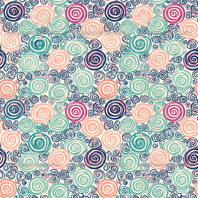 Colorful swirl seamless pattern design for textiles and backgrounds — seamless tileable pattern