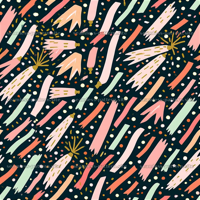 Colorful Party Streamers and Confetti Seamless Pattern — seamless tileable pattern