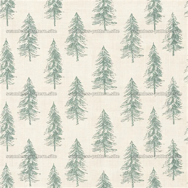 Seamless pattern of fir trees in a simple layout on natural background — seamless tileable pattern