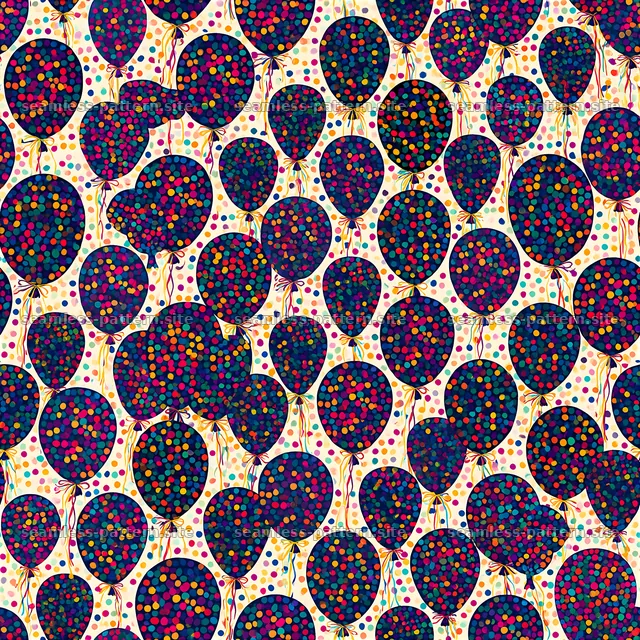 Colorful Confetti Birthday Balloon Seamless Pattern — seamless tileable pattern