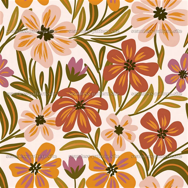 Wildflower repeat pattern seamless pattern for fabric and wallpaper — seamless tileable pattern