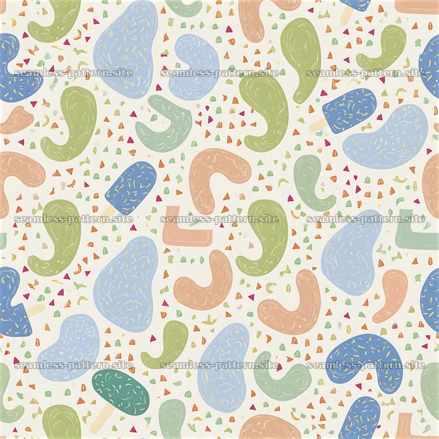 Funky abstract tileable pattern with colorful organic shapes — seamless tileable pattern