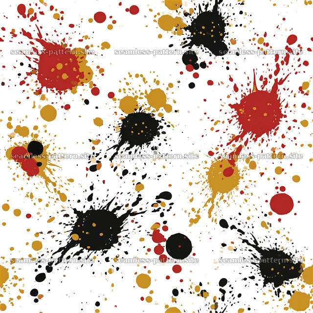 Splattered Black Red Gold Repeating Pattern — seamless tileable pattern