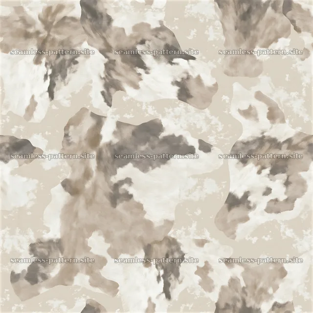 Seamless neutral cowhide pattern with smooth brown and white shapes — seamless tileable pattern