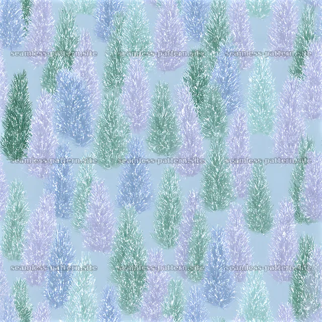 Pastel Tinsel Christmas Tree Seamless Pattern — seamless tileable pattern
