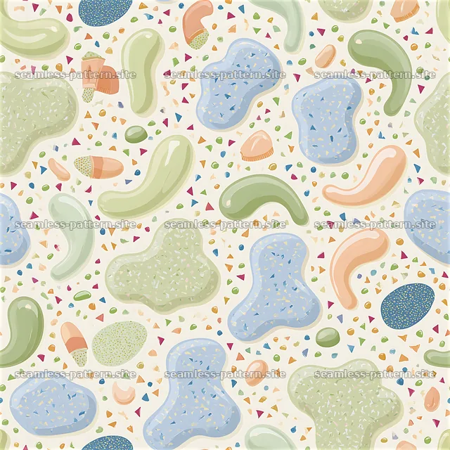 Funky and colorful seamless pattern with abstract shapes — seamless tileable pattern