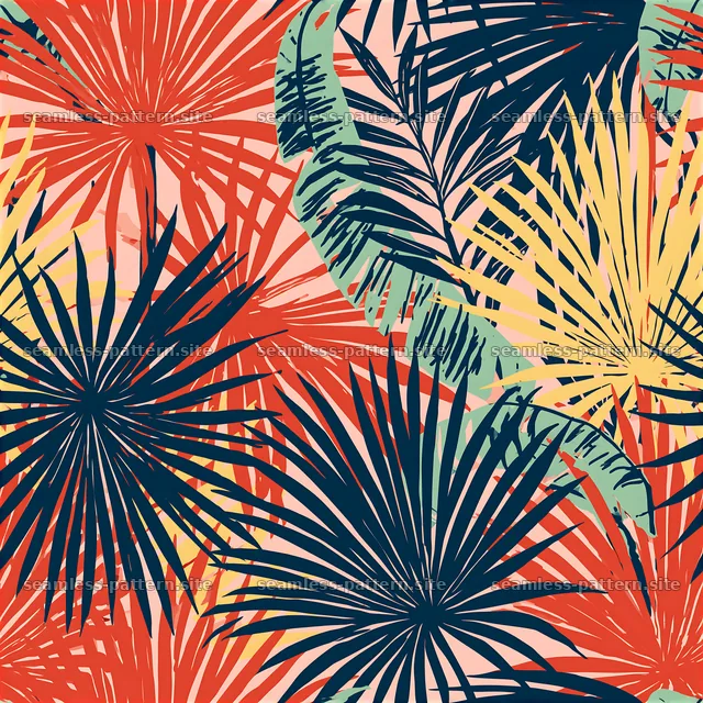 Bold tropical leaves seamless pattern for fabric and decor use — seamless tileable pattern