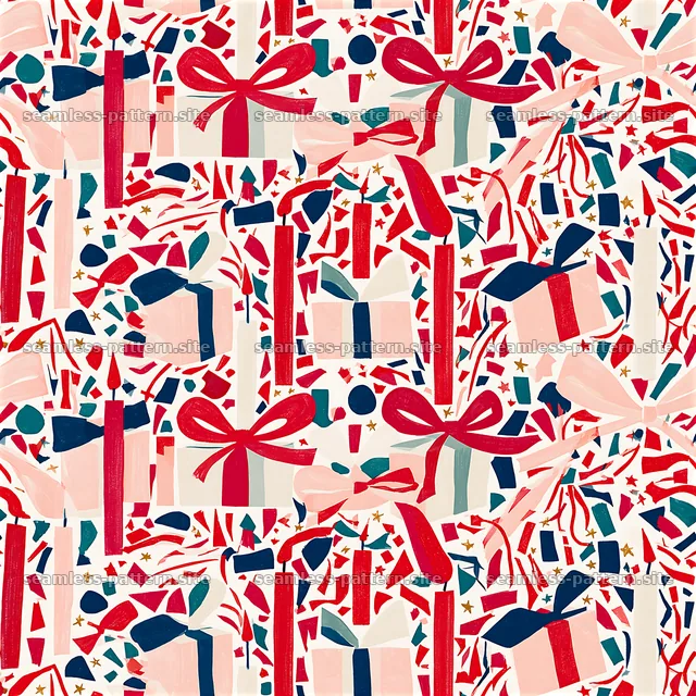Colorful gift boxes and ribbons seamless pattern design — seamless tileable pattern