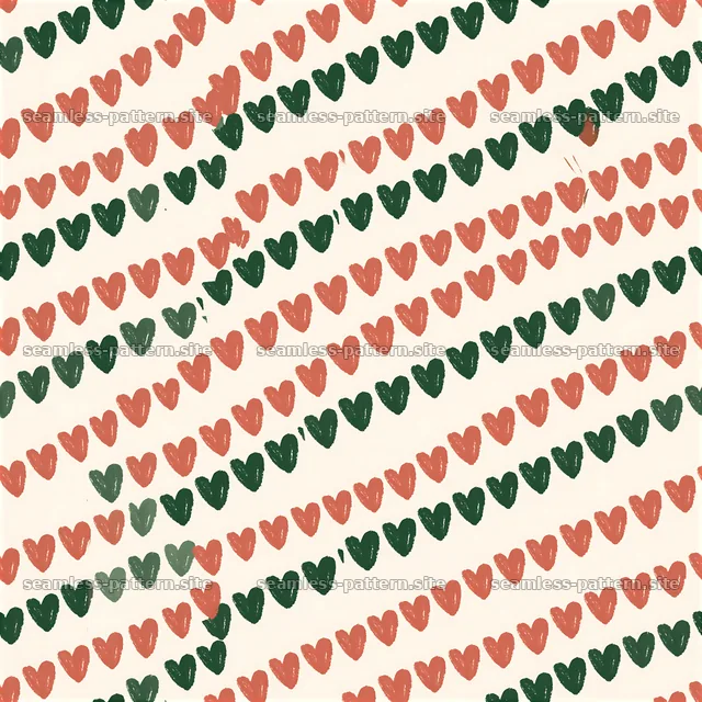 Minimalist Hand-Drawn Heart Seamless Pattern — seamless tileable pattern