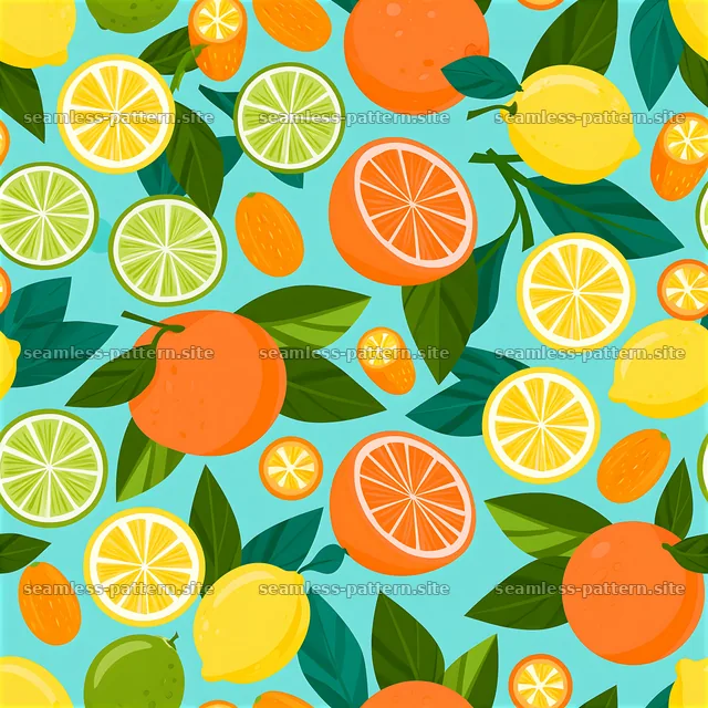 Colorful citrus seamless pattern for kids — seamless tileable pattern