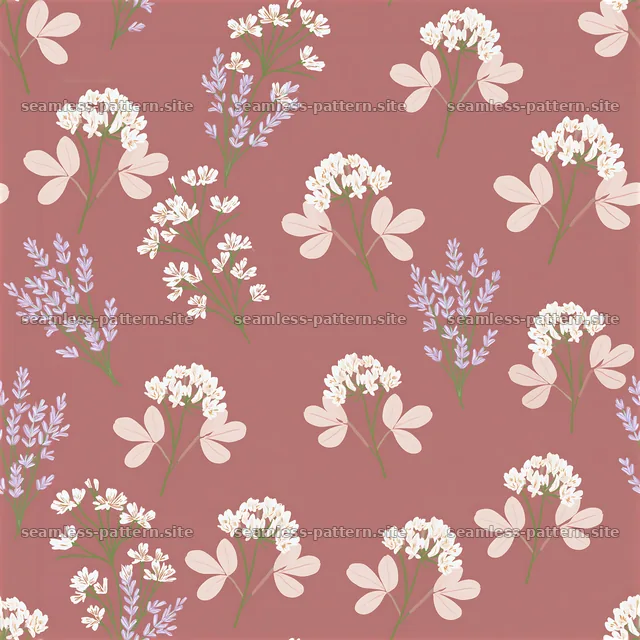 Spring flower seamless pattern with light blooms on a pink background — seamless tileable pattern