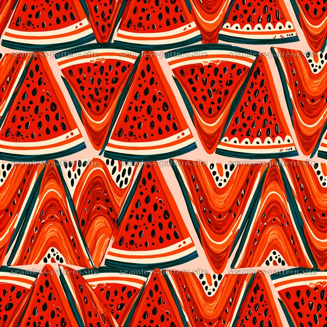 Colorful Watermelon Slice Seamless Pattern — seamless tileable pattern