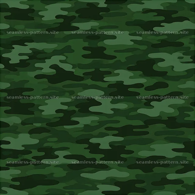Forest green camouflage repeat pattern with blended shapes — seamless tileable pattern