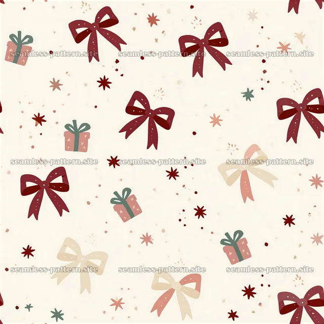 Birthday Gift and Bow Minimalist Seamless Pattern — seamless tileable pattern