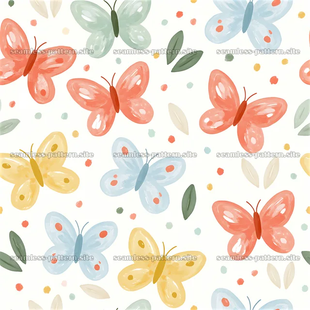 Colorful butterfly seamless pattern for kids — seamless tileable pattern