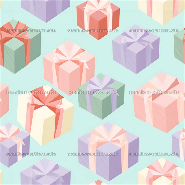 Pastel gift boxes in a repeating seamless pattern — seamless tileable pattern
