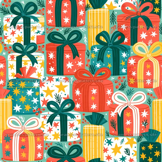 Festive Gift Package Seamless Pattern — seamless tileable pattern