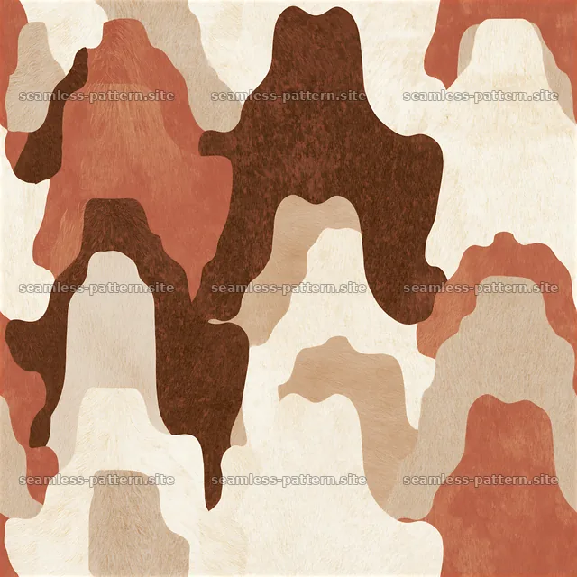 Seamless minimal cowhide pattern in earth tones — seamless tileable pattern